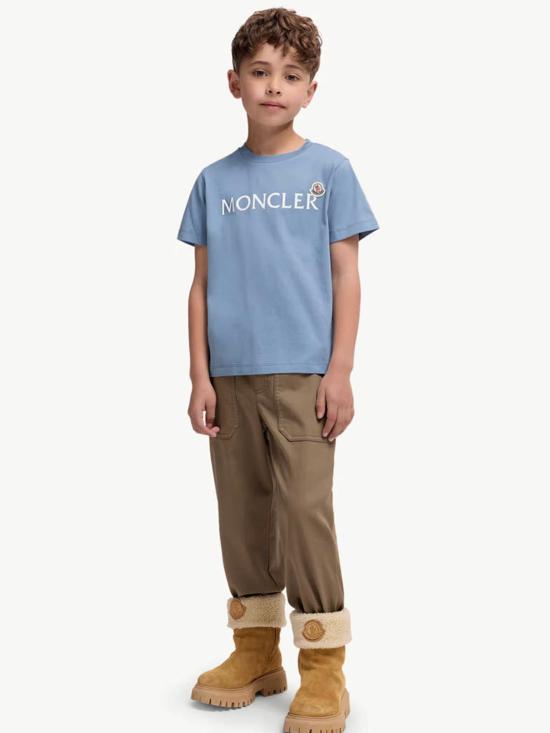 25FW [키즈] 몽클레어 티셔츠 K29548C0001889AFV 714 Clear Blue - MONCLER