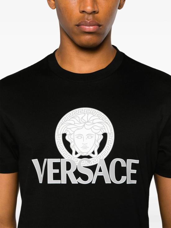 25FW 베르사체 반팔 티셔츠 10142261A10088 1B000 Black - VERSACE