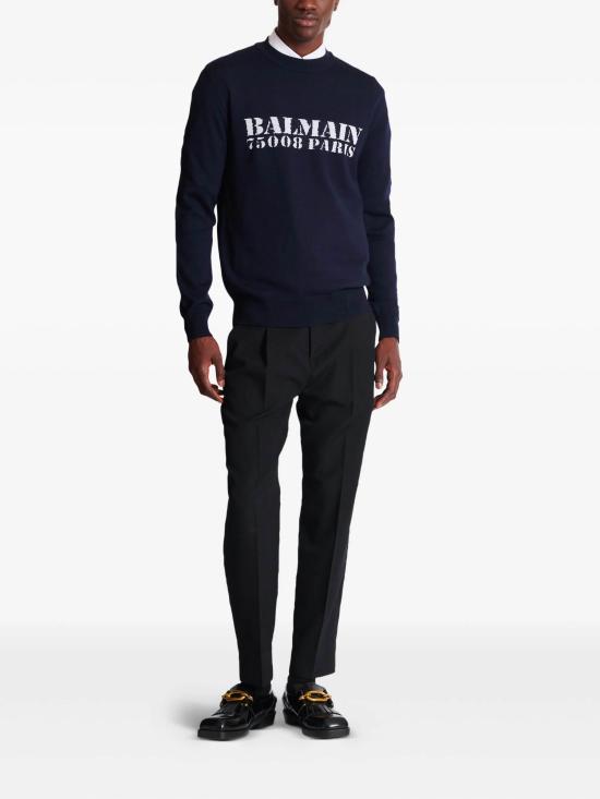 25FW 발망 스웨터 FH1KD000KI84 SAJ Blue - BALMAIN