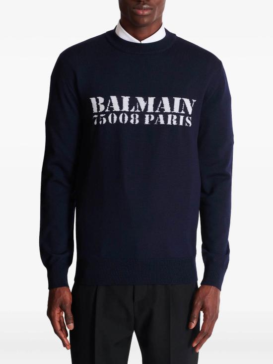 25FW 발망 스웨터 FH1KD000KI84 SAJ Blue - BALMAIN