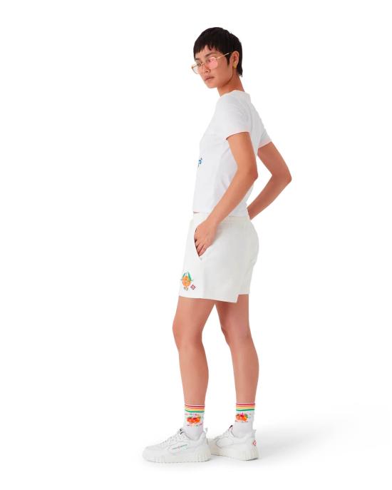 25FW 카사블랑카 숏팬츠 WAW25JTR186 01 White - CASABLANCA