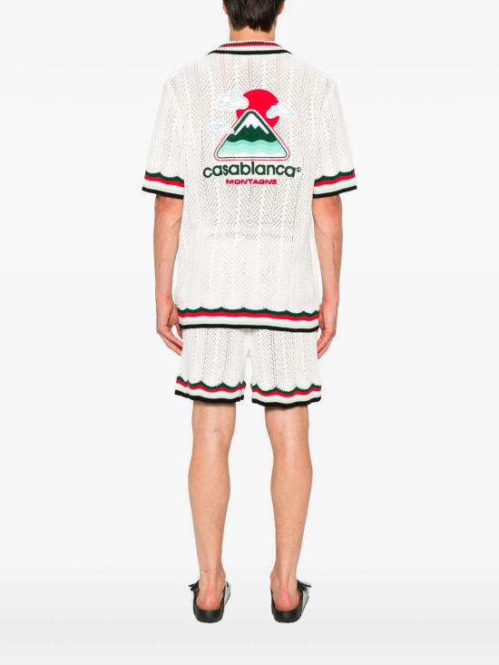 25FW 카사블랑카 반팔 셔츠 MPF25KW996 01 White - CASABLANCA