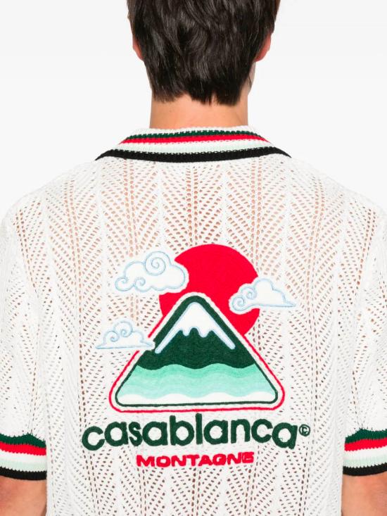 25FW 카사블랑카 반팔 셔츠 MPF25KW996 01 White - CASABLANCA