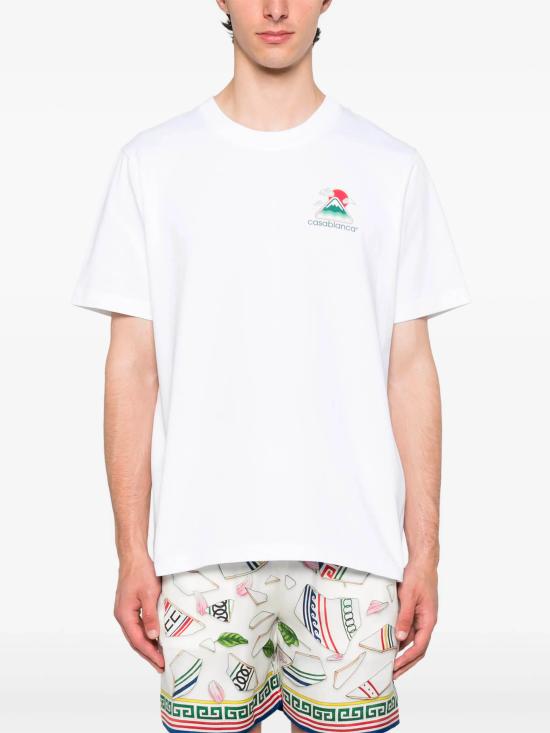 25FW 카사블랑카 반팔 티셔츠 MPF25JTS001 04 White - CASABLANCA