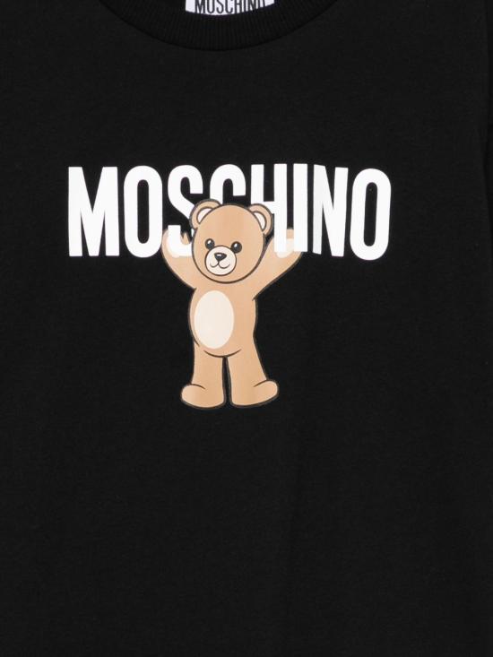 25FW [키즈] 모스키노 티셔츠 HMM05GLAA10 60100 Black - MOSCHINO
