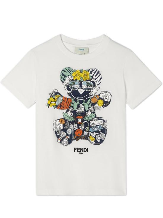 25FW [키즈] 펜디 티셔츠 JMI4887AJ F0TU9 White