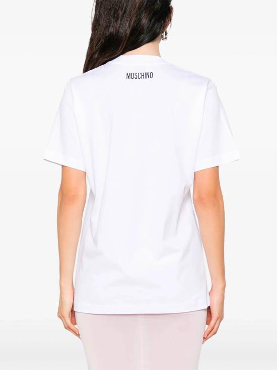 25FW 모스키노 반팔 티셔츠 V07225541 1001 White - MOSCHINO