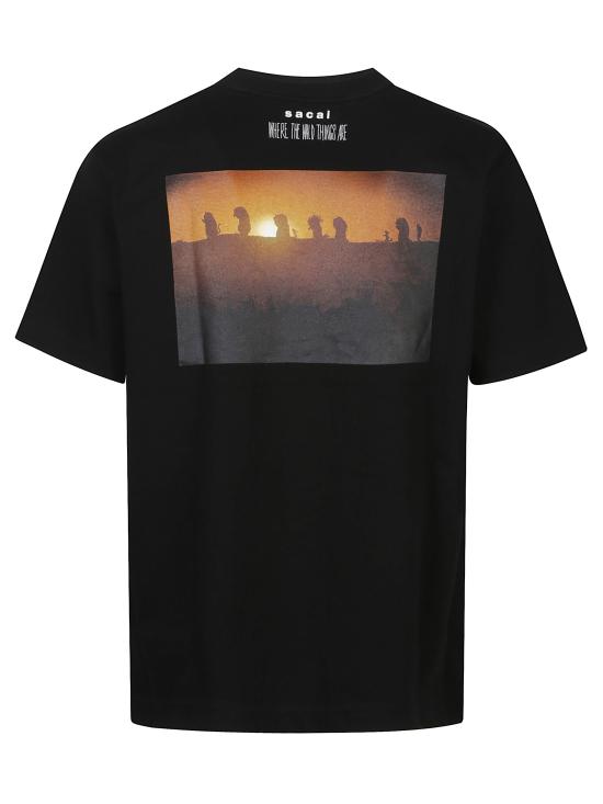 25FW 사카이 반팔 티셔츠 2501007S 001 Black - SACAI