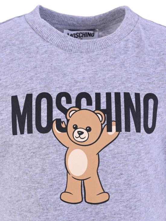 25FW [키즈] 모스키노 티셔츠 HMM05GLAA10 60901 Grey - MOSCHINO