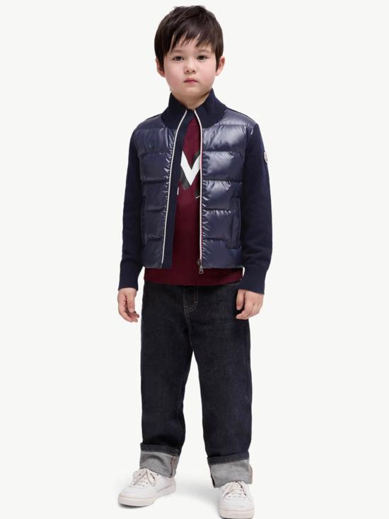 25FW [키즈] 몽클레어 니트/스웻셔츠 K29549B00006M1241 745 Blue - MONCLER