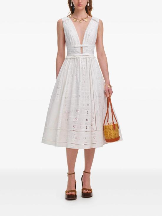 25FW 셀프 포트레이트 미디 원피스 PF25005MW WHITE White