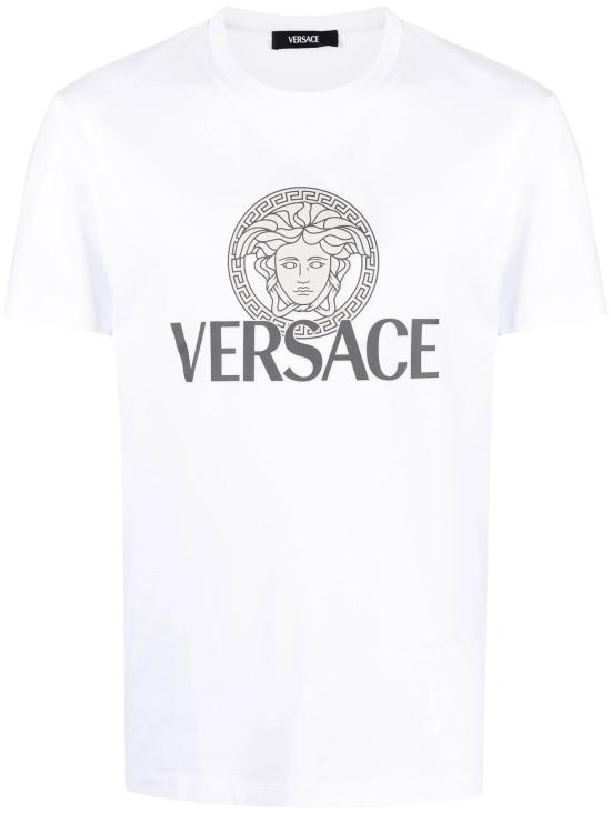 25FW 베르사체 반팔 티셔츠 10142261A10088 1W000 White