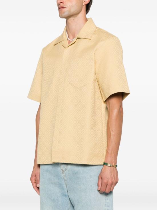 25FW 카사블랑카 반팔 셔츠 MPF25SH167 01 Beige - CASABLANCA