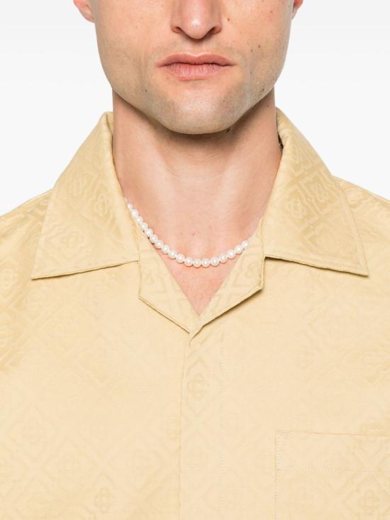 25FW 카사블랑카 반팔 셔츠 MPF25SH167 01 Beige - CASABLANCA