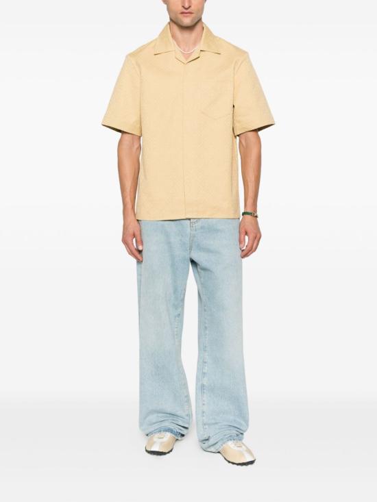 25FW 카사블랑카 반팔 셔츠 MPF25SH167 01 Beige - CASABLANCA