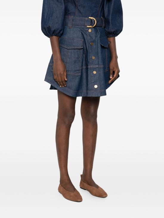 25FW 짐머만 숏 스커트 5289SF25R INK Blue - ZIMMERMANN