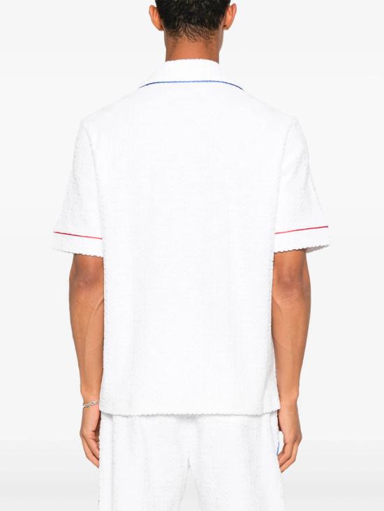 25FW 카사블랑카 반팔 셔츠 MPF25SH085 01 White - CASABLANCA