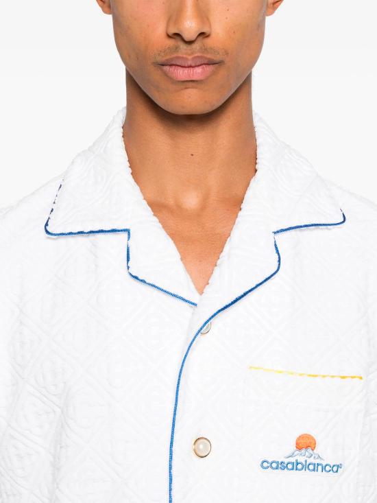 25FW 카사블랑카 반팔 셔츠 MPF25SH085 01 White - CASABLANCA