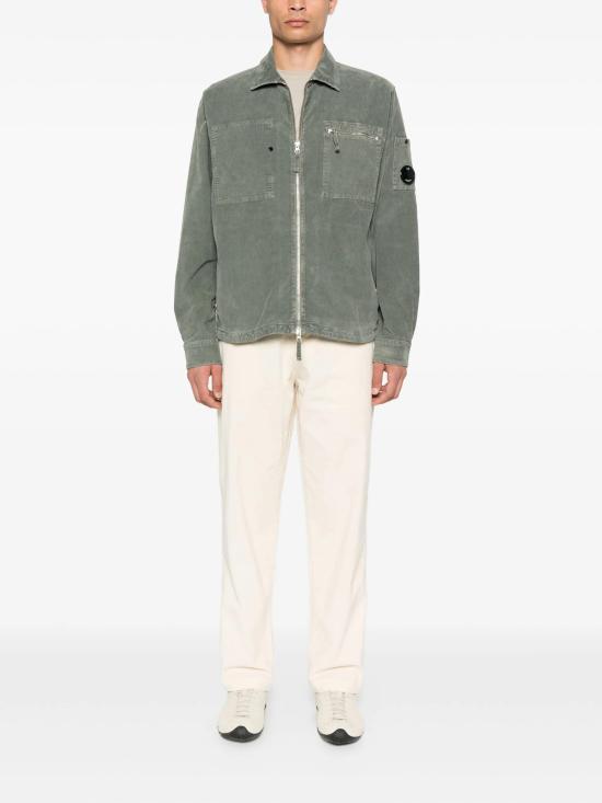 25FW 씨피 컴퍼니 렌즈 와펜 코드로이 집업 오버셔츠 19CMOS097A006410O 921 Grey - C.P. COMPANY