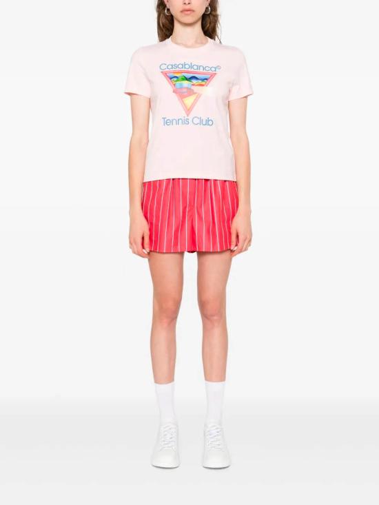 25FW 카사블랑카 반팔 티셔츠 WPF25JTS020 Pink - CASABLANCA