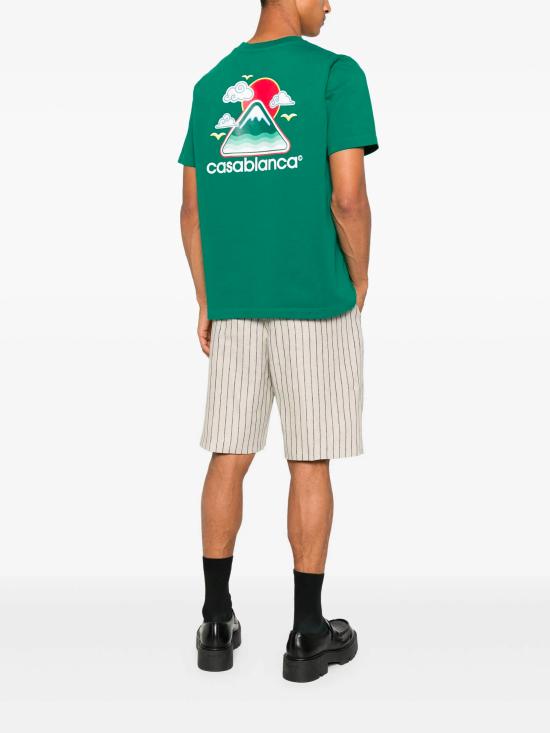 25FW 카사블랑카 반팔 티셔츠 MPF25JTS001 06 Green - CASABLANCA