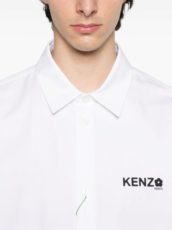 25FW 겐조 반팔 셔츠 FF55CH1299LP 01 White - KENZO