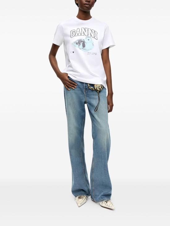 25FW 가니 반팔 티셔츠 T4290 151 White - GANNI