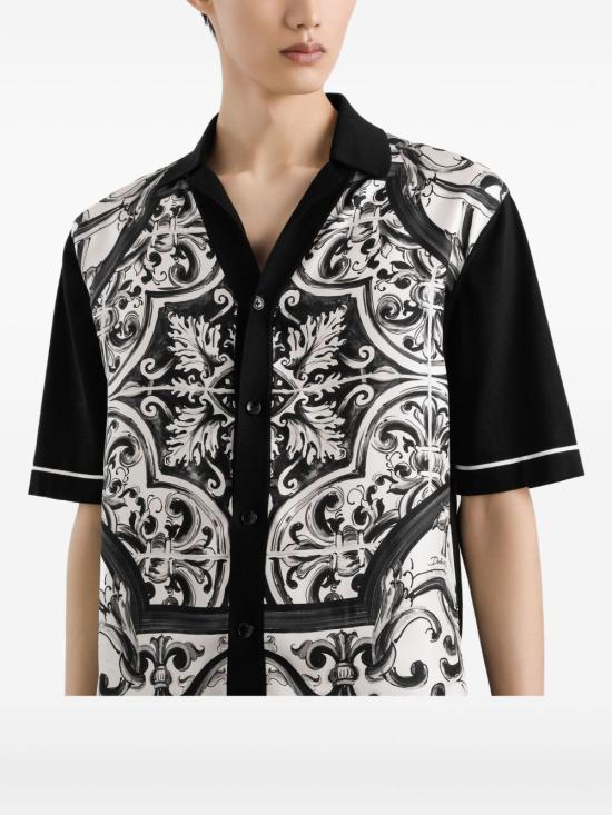 25FW 돌체앤가바나 반팔 셔츠 GXVC0TJFMZG HY5DQ Black - DOLCE & GABBANA