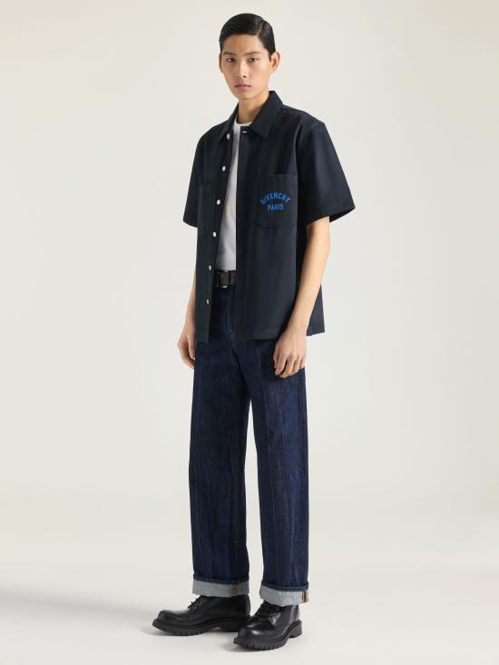 25FW 지방시 반팔 셔츠 BM615H164P 401 Black - GIVENCHY