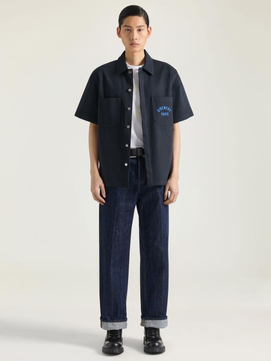 25FW 지방시 반팔 셔츠 BM615H164P 401 Black - GIVENCHY