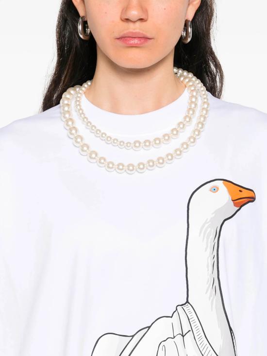 25FW 모스키노 미디 원피스 J04515542 1001 White - MOSCHINO