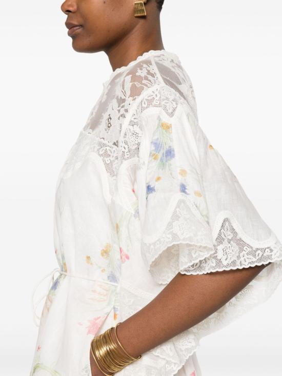 25FW 짐머만 숏 원피스 4547DSS252 CRMBQFLO White - ZIMMERMANN