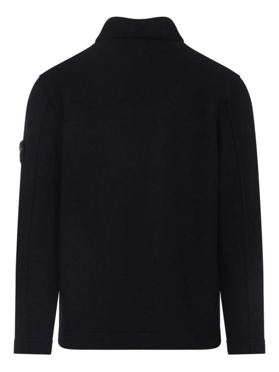 25FW 스톤 아일랜드 패치 포켓 울 셔츠 자켓 5100058S0IN1 V0029 Black - STONE ISLAND