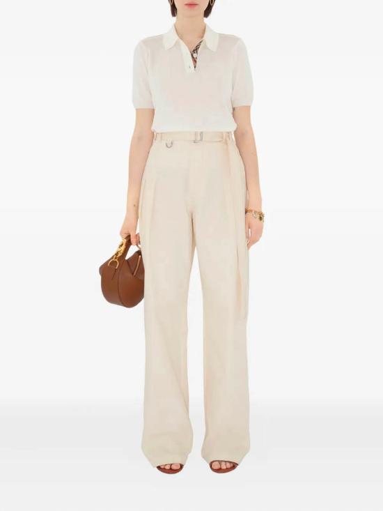 25FW 버버리 울 폴로 셔츠 8112168 B7078 White - BURBERRY