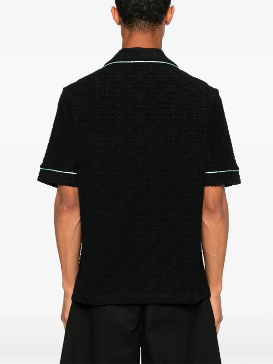 25FW 카사블랑카 반팔 셔츠 MPF25SH085 02 Black - CASABLANCA