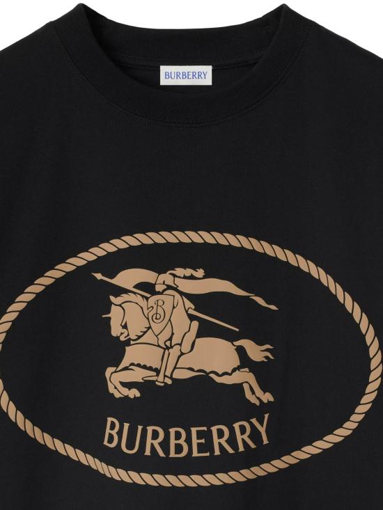 25FW 버버리 나이트 스탬프 코튼 티셔츠 8110953 A1189 Black - BURBERRY