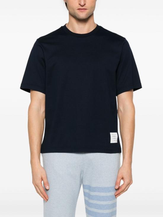 25FW 톰브라운 반팔 티셔츠 MJS288A 00042415 Blue - THOM BROWNE