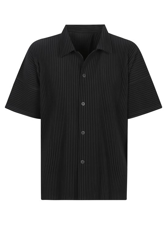 25FW 옴므 플리세 이세이 미야케 반팔 셔츠 HP58JJ072 15 Black