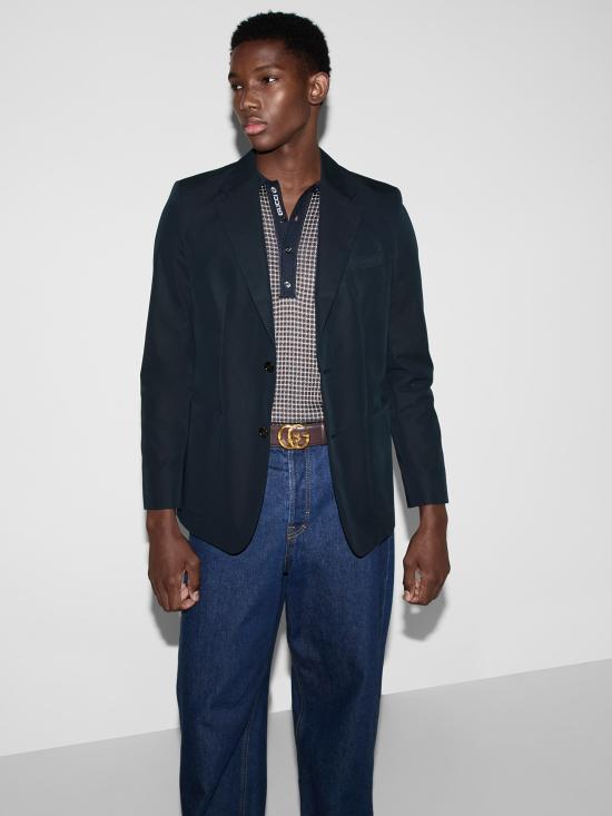 25SS 구찌 엠보스 코튼 트윌 자켓 819191Z7AFS 4294 Blue - GUCCI