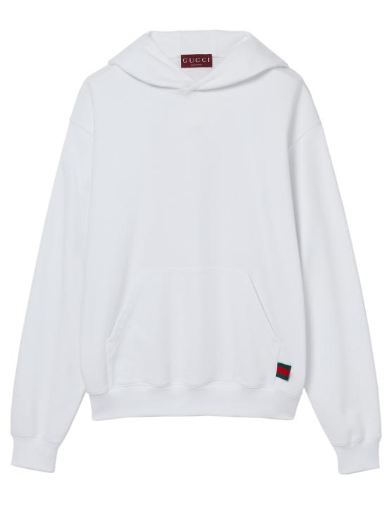 25SS 구찌 웹 코튼 저지 스웨트셔츠 814900XJG2U 9074 White