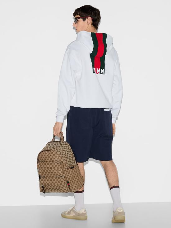 25SS 구찌 웹 코튼 저지 스웨트셔츠 814900XJG2U 9074 White - GUCCI