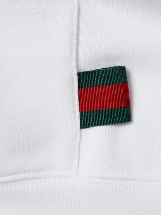 25SS 구찌 웹 코튼 저지 스웨트셔츠 814900XJG2U 9074 White - GUCCI