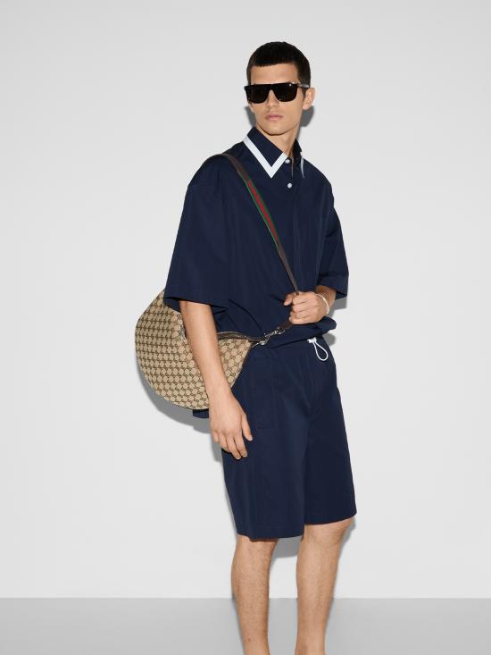 25SS 구찌 웹 버뮤다 쇼츠 814619ZAJP1 4294 Blue - GUCCI