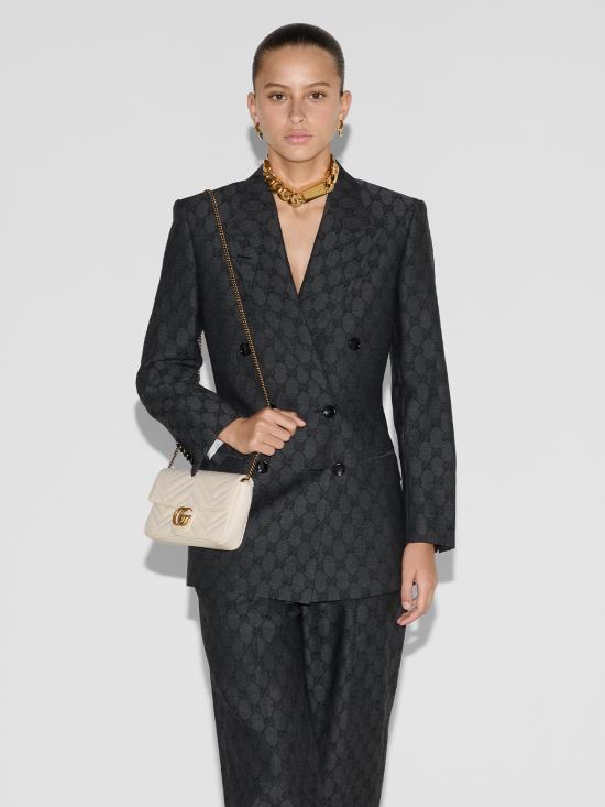 25SS 구찌 GG 마몽 스몰 숄더백 751526AACCE 9053 White - GUCCI