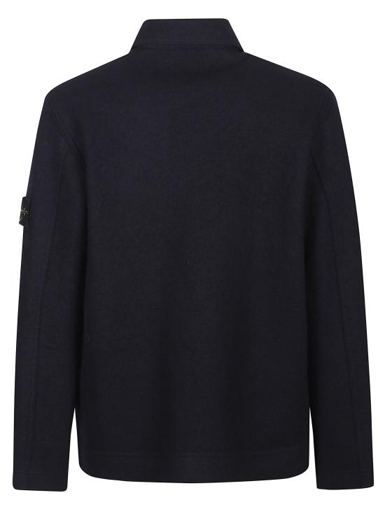 25FW 스톤 아일랜드 패치 포켓 울 셔츠 자켓 5100058S0IN1 V0020 Blue - STONE ISLAND