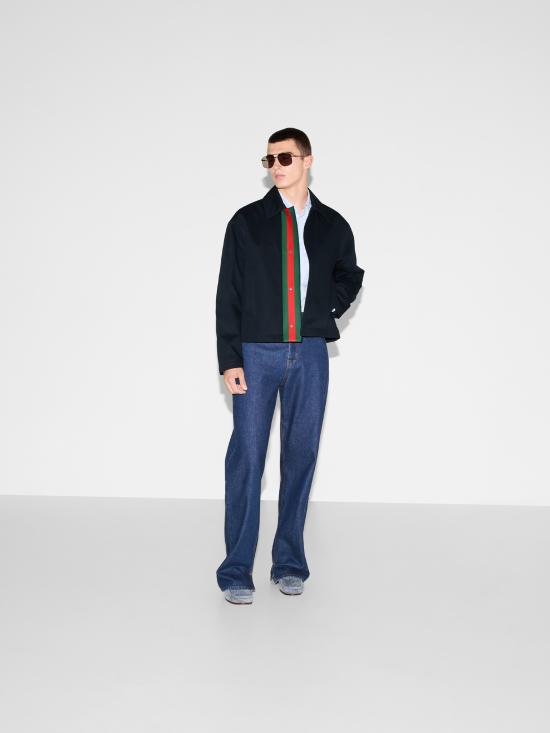 25SS 구찌 개버딘 집업 재킷 809690ZAR5E 4440 Blue - GUCCI