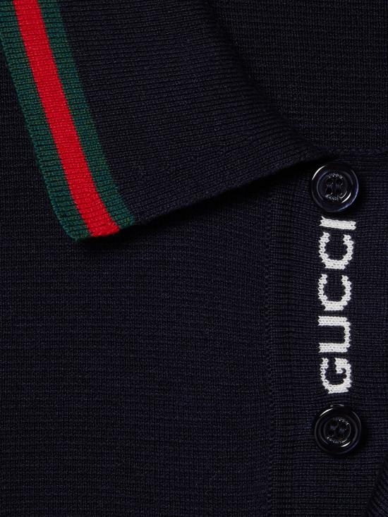 25SS 구찌 실크 코튼 폴로 셔츠 814994XKEKK 4345 Blue - GUCCI