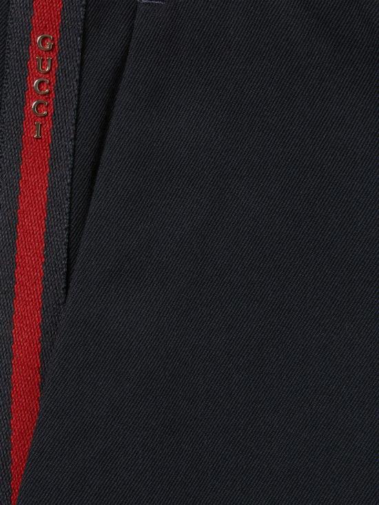 25SS 구찌 웹 디테일 코튼 개버딘 팬츠 794410ZABPQ 4020 Blue - GUCCI