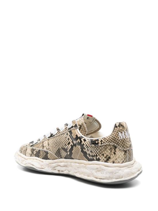 25SS 메종 미하라 야스히로 찰스 OG솔 파이톤 프린티드 레더 로우탑 스니커즈 A14FW712 NATURAL Beige - MAISON MIHARA YASUHIRO