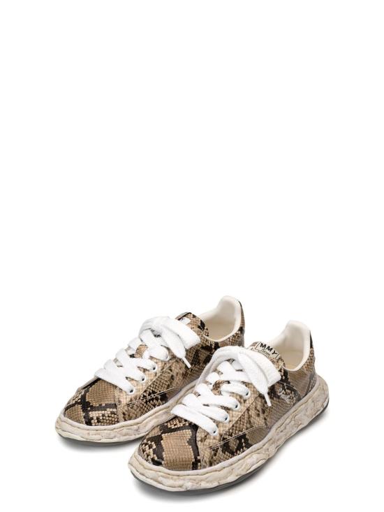 25SS 메종 미하라 야스히로 찰스 OG솔 파이톤 프린티드 레더 로우탑 스니커즈 A14FW712 NATURAL Beige - MAISON MIHARA YASUHIRO